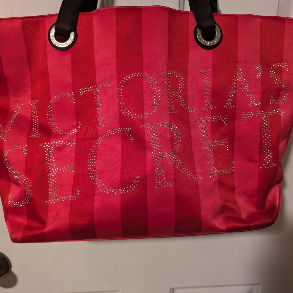 Victoria's Secret Large Tote Bag With Rhinestone Logo